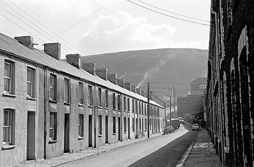 Terrace of houses in a mining village , South Wales  (1969)