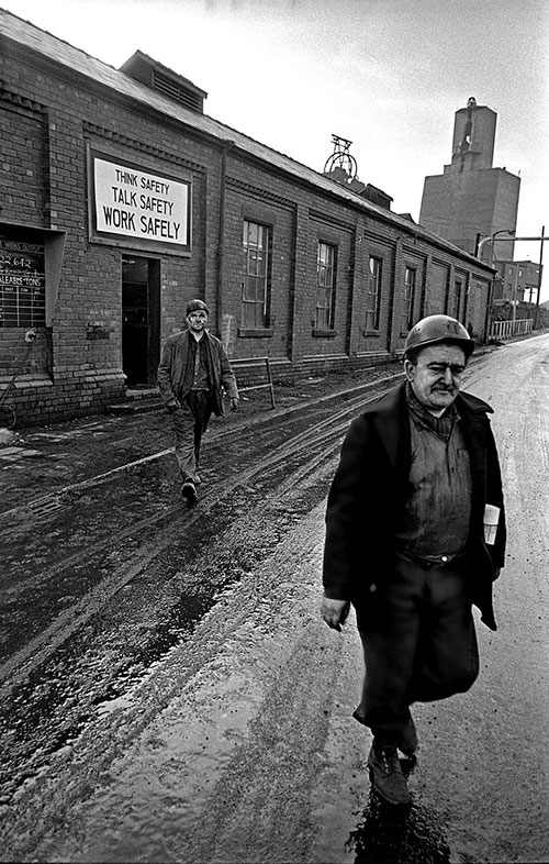 Coming off shift, Hemsworth colliery, S Yorkshire