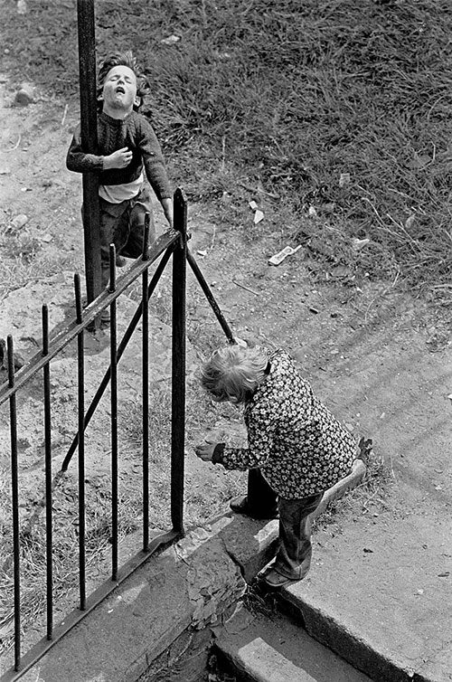 Children playing in a Maryhill tenement courtyard, Glasgow  (1971)