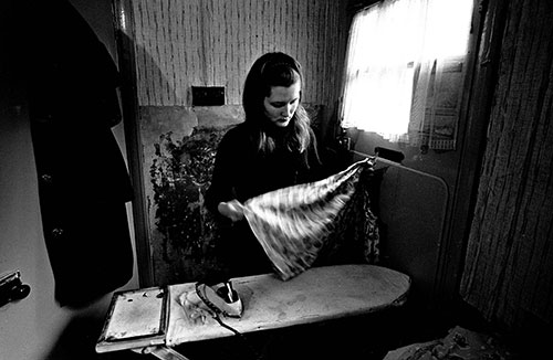Greta doing the ironing, Ladywood Birmingham  (1968)