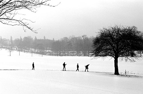 Children leaving school and playing in the snow,Handsworth,Birmingham  (1966)