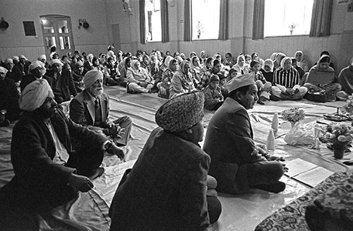 Service in Sikh temple Wolverhampton  (1976)