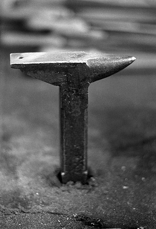 A lockmaker's anvil, Josiah Parles lock factory Willenhall  (1976)