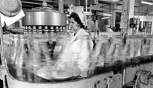 Bottle inspection, dairy Wolverhampton  (1977)