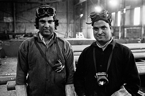 Friends in the finishing shop Bilston rolling mills,  (1977)