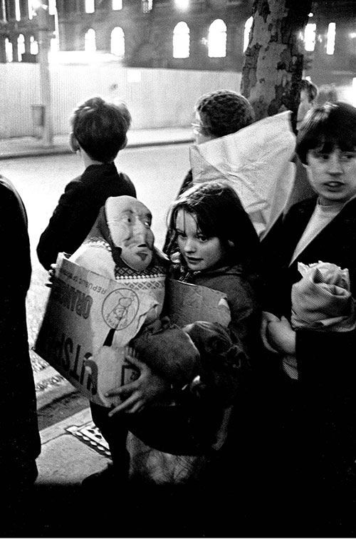 Young girl collecting for Guy Fawkes night, Corporation St Birmingham  (1967)