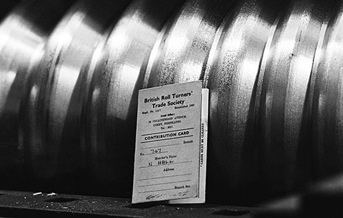 Union membership card at Birchley hand rolling mills, Oldbury 1976 Birch