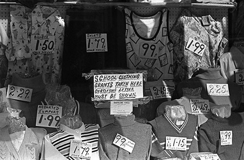 Clothing shop window Saltley Birmingham  (1976)