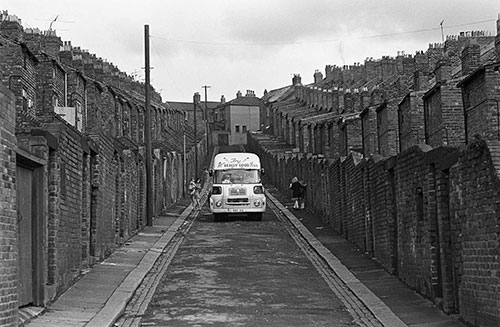 Icecream van in Byker, Tyneside  (1970)