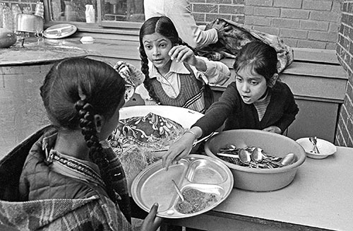 Children operating the Sikh Langar Wolverhampton  (1976)