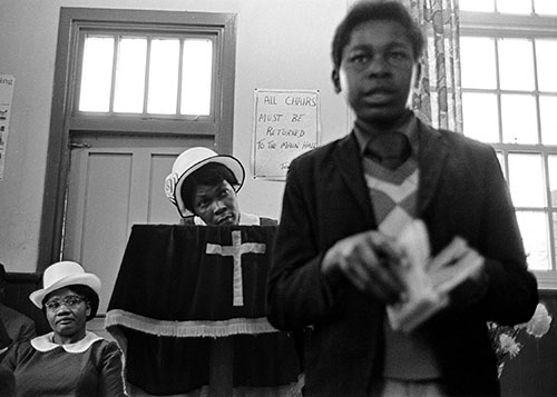 A son making a public testimony Episcopal church of Zion Wolverhampton  (1976)