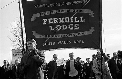 Miners at TUC demonstration, Hyde Park London,  (1974)