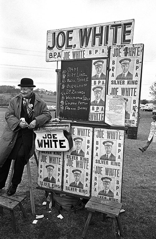 Bookie at a point to point meeting Worcs  (1967)