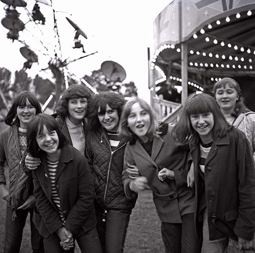 Teenage girls enjoying the fair, Bromsgrove  (1966)