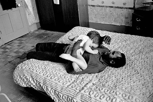 Father playing with his stepson, Moseley, Birmingham  (1968)
