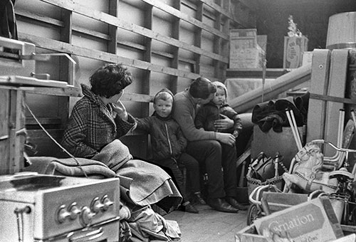 Inside back of removal lorry, Ladywood  (1968)