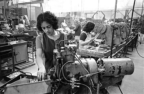 Welder at Josiah Parkes lock factory, Willenhall  (1976)