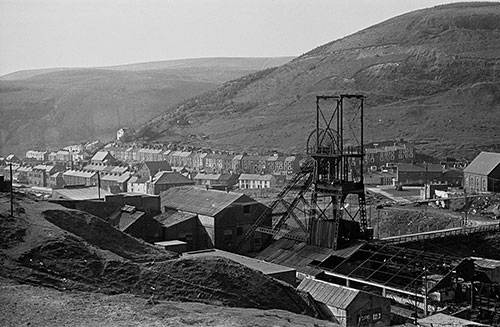 Glyncorrwg village at the head of a dead end valley, S Wales  (1969)