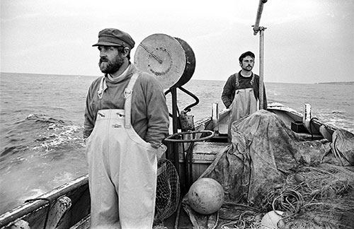 Fishing for salmon on a coble, Tyne Estuary  (1979)