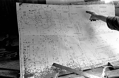 In the pattern making shop, Lee Howl pump factory Tipton  (1978)