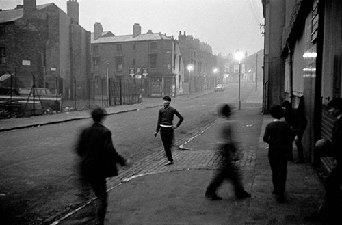 Street games at dusk, Hockley , Birmingham  (1966)