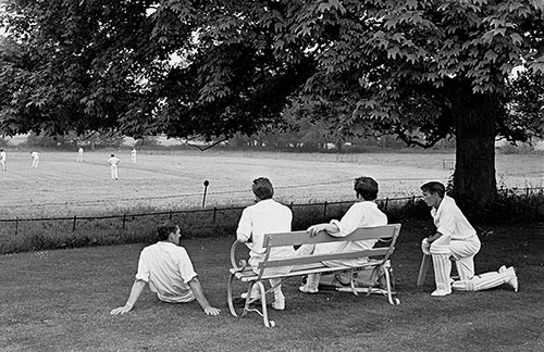 Village cricket match, Wichenford Worcs  (1969)