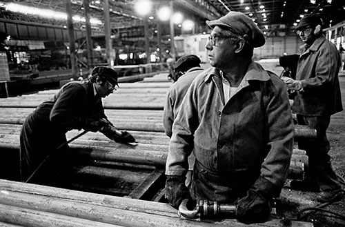 In the finishing shop British Steel Bilston  (1977)