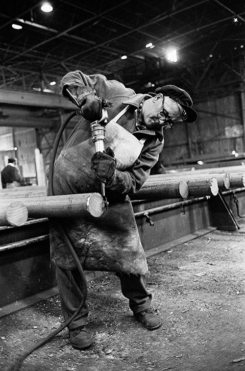 In the finishing shop Bilston rolling mills,  (1977)