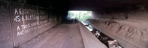 Graffiti on pedestrian underpass under the M6 Wednesbury  (1999)