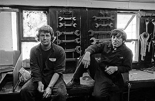 Maintenance engineers In the finishing shop Bilston rolling mills,  (1977)