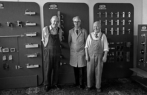 Portrait of the master craftsmen, Josiah Parkes repair workshop Willenhall  (1976)