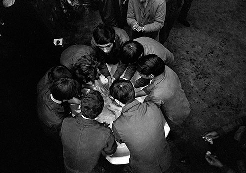 Apprentices cleaning up at lunchtime ,  GEC factory, Witton Birmingham  (1966)