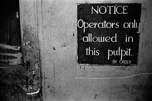 Sign at steel furnaces, British Steel Bilston  (1977)