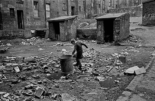 In the courtyard of a Maryhill, Glasgow, tenement block,  (1971)