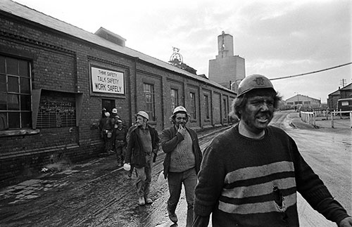 Coming off shift, Hemsworth colliery, S Yorkshire