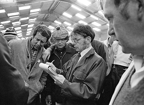 Fish auction, North Shields Tyneside  (1979)