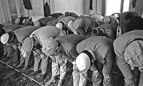 Prayer at the mosque  Wolverhampton  (1976)