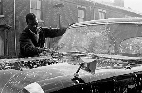 Washing a new car, Saltley, Birmingham  (1966)