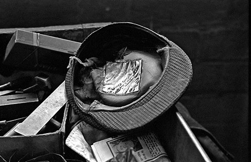 Flat cap on lock craftsman's bench, Josiah Parkes Willenhall  (1976)