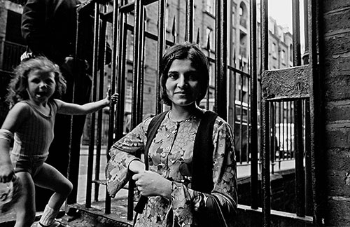 Teenage style in a stairwell of a Whitechapel tenement London  (1969)