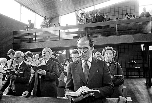 Congregation at Methodist church Wolverhampton  (1976)