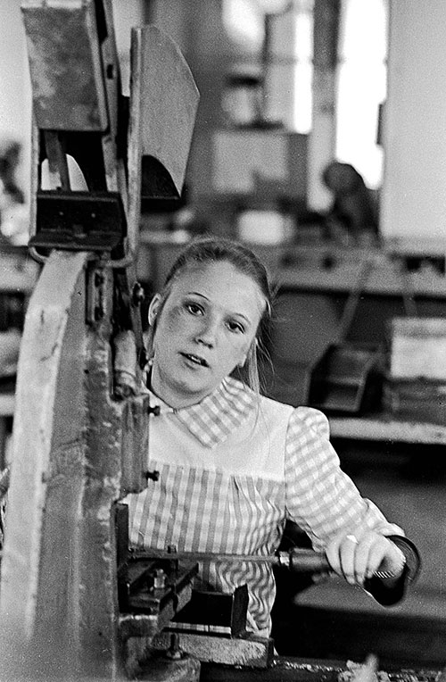 On the assemble line Josiah Parkes lock factory Willenhall  (1976)