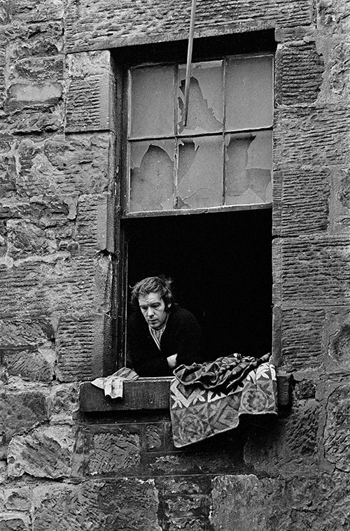 Unemployed coalminer living in a tenement, Maryhill Glasgow  (1971)