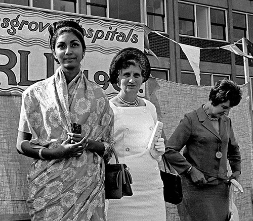 Miss World visits hospital fete, Bromsgrove  (1967)