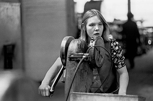 Trainee school leaver learning skills at Josiah Parkes lock factory Willenhall  (1976)