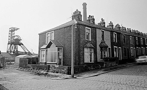 Terraced street adjacent to colliery, Burnley  (1969)