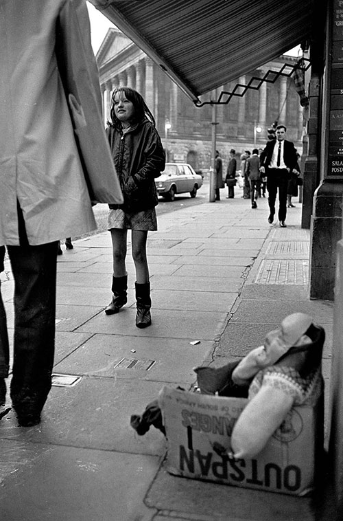 Young girl collecting for Guy Fawkes night, Corporation St Birmingham,  (1967)