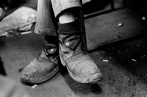 Blast furnaceman's boots, British Steel, Bilston  (1976)