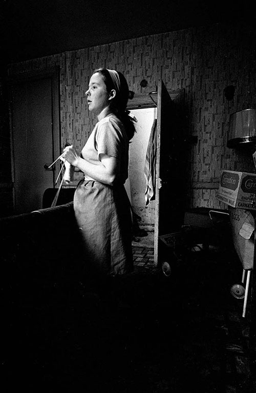Pregnant mother living in slum housing, Birmingham  (1968)